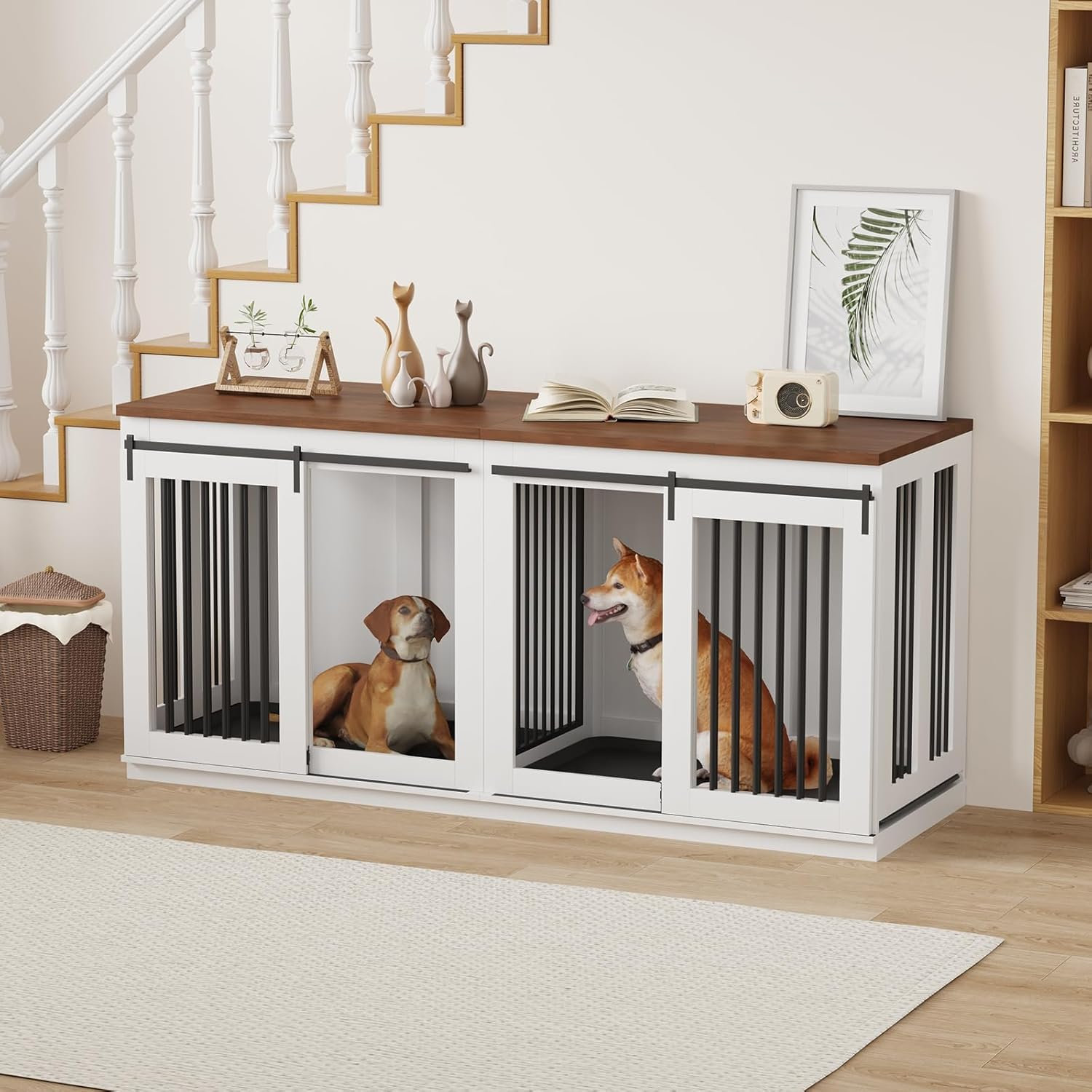 Tucker Murphy Pet™ 71" Large Dog Crate Furniture For 2 Dogs,Heavy Duty ...